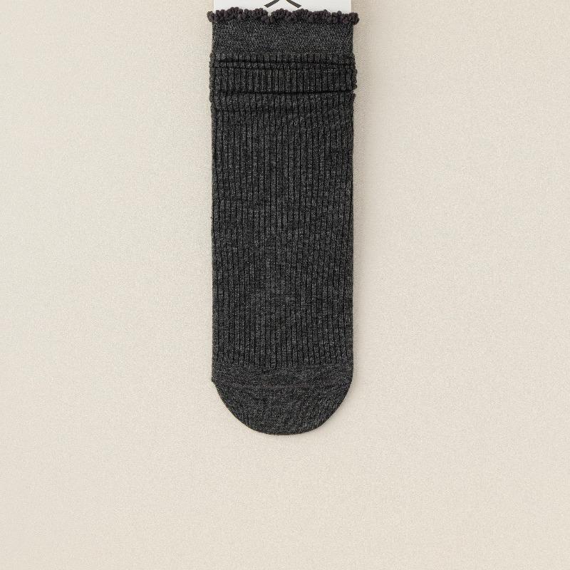 Women's Socks, Grey Lace Boneless White, Antibacterial and Versatile Postpartum Socks