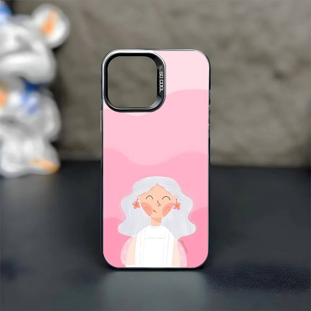 Sweet girl Phone Case For iPhone17,16,15,14,13,12,11 Plus,Pro Max Black Matte Shockproof Cover