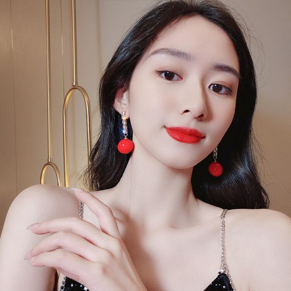 Vintage Temperament Sparkly Rhinestone Tassels Pearl Dangle Earrings for Women Bride Wedding Fashion Designer Earrings Jewelry