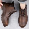Fashion Outdoor Comfort Chelsea Anti Slip Men Shoes Men's Shoes Genuine Leather High Top Fashion British Boots Men Black Short Boots