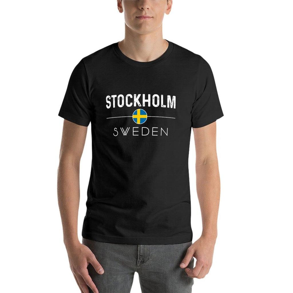 Stockholm Sweden Gift T-Shirt Kawaii Clothes Aesthetic Clothing Mens T Shirts Pack