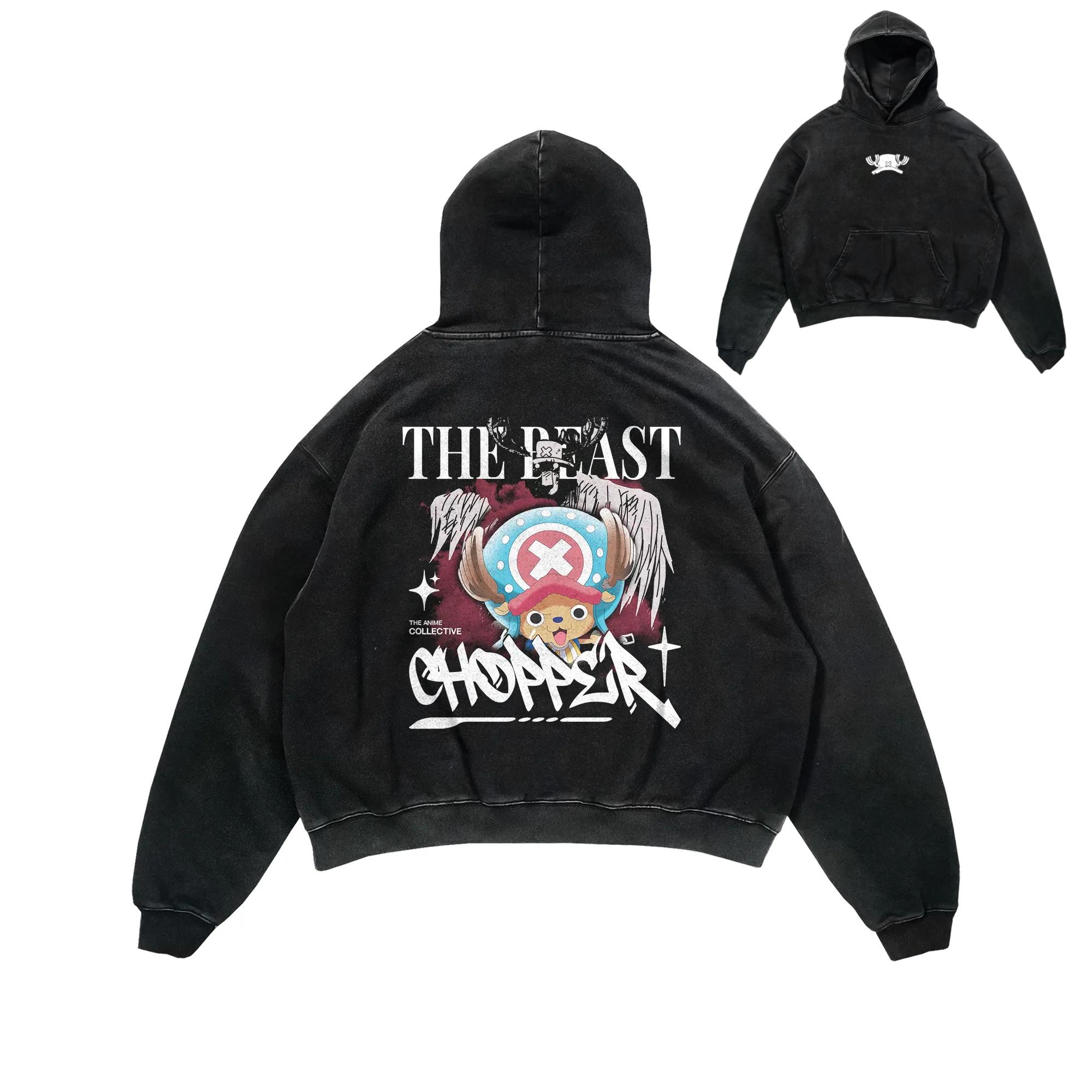 Мужское винтажное худи аниме Тони с графикой свободный модный пуловер осенняя одежда мультяшная повседневная одежда женские топы толстовки S 1760₽