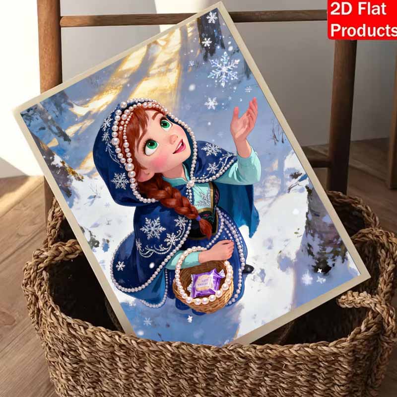 Disney DIY Pearl Painting Frozen Winter Adventure Decorative Art Creative Ornament Gift for Friends Desktop Display