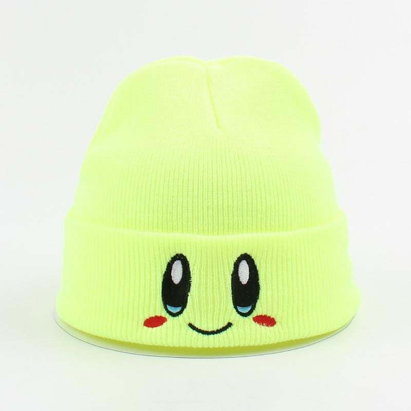 Fashionable Embroidered Eye Knit Hat With Cute Smiley Face Winter Warmth Women's Cap