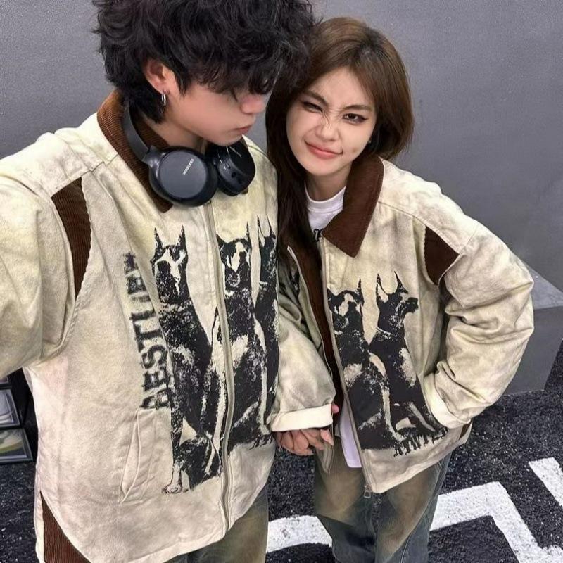 

Unisex Retro High-Street Cotton-Padded Jacket for Autumn/Winter – Thick, Warm, and Loose-Fit XL