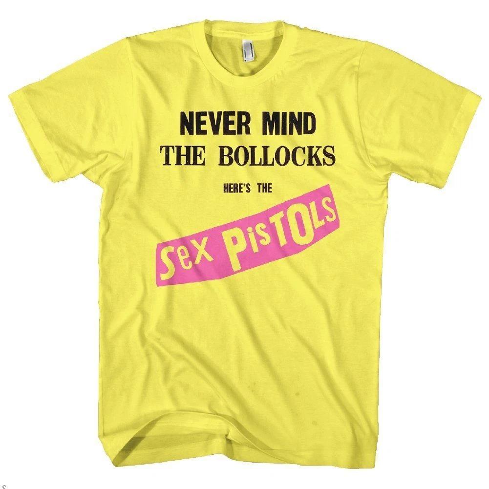 SEX PISTOLS Never Mind The Bollocks Album Cover Yellow T-Shirt New S-2XL M