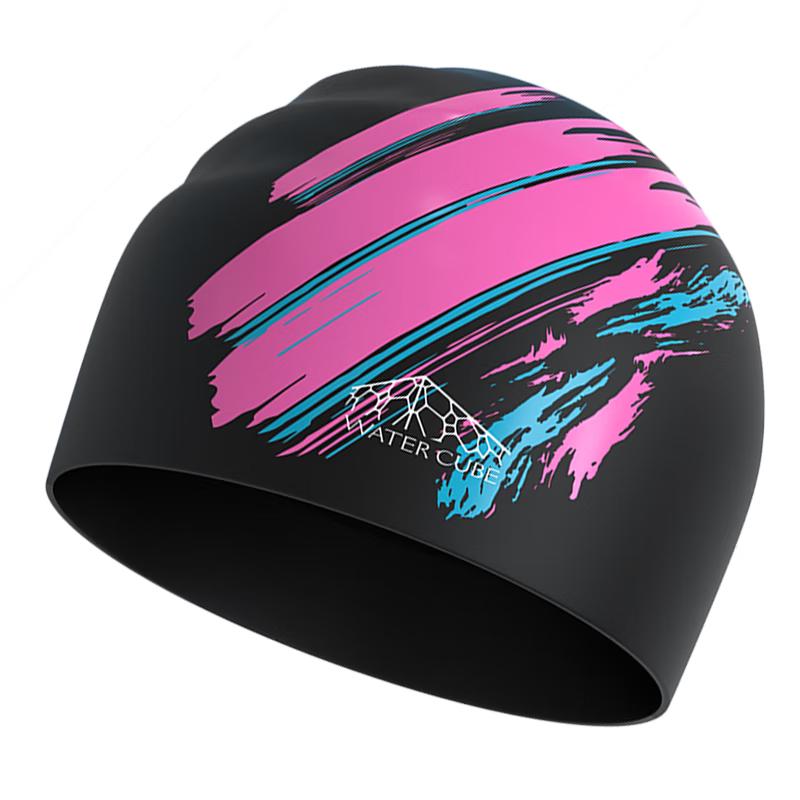 Water Cube Unisex Printed Silicone Swim Cap One Size