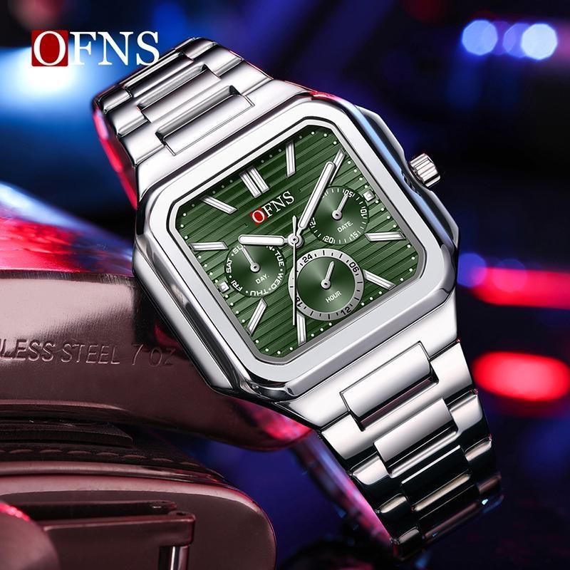 OFNS Fashion Men's Quartz Watch Elegant Clock Calendar Luminous Wristwatch Business Casual Watches