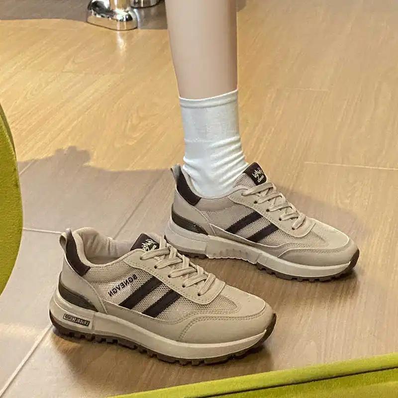 Fashion Round Tip Without Heels Cheap Woman Sneakers Skateboarding Classic Women's Shoes Orange Boots Sport Sapa Outings Trendy