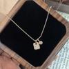 Popular Exquisite Flash Diamond Small Square Perfume Bottle Pendant Necklace Niche Collarbone Chain
