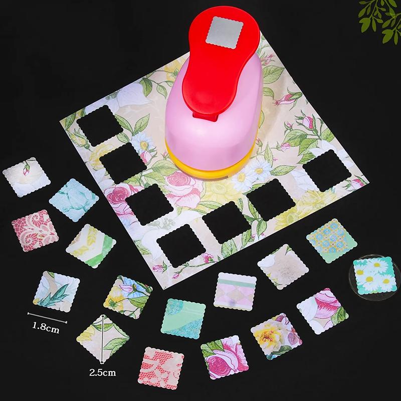 Stamp Border Stamp Shape Craft Punch Embossing Machine Round / Square Hole Punch Toothed Puncher Embosser Diy Tool