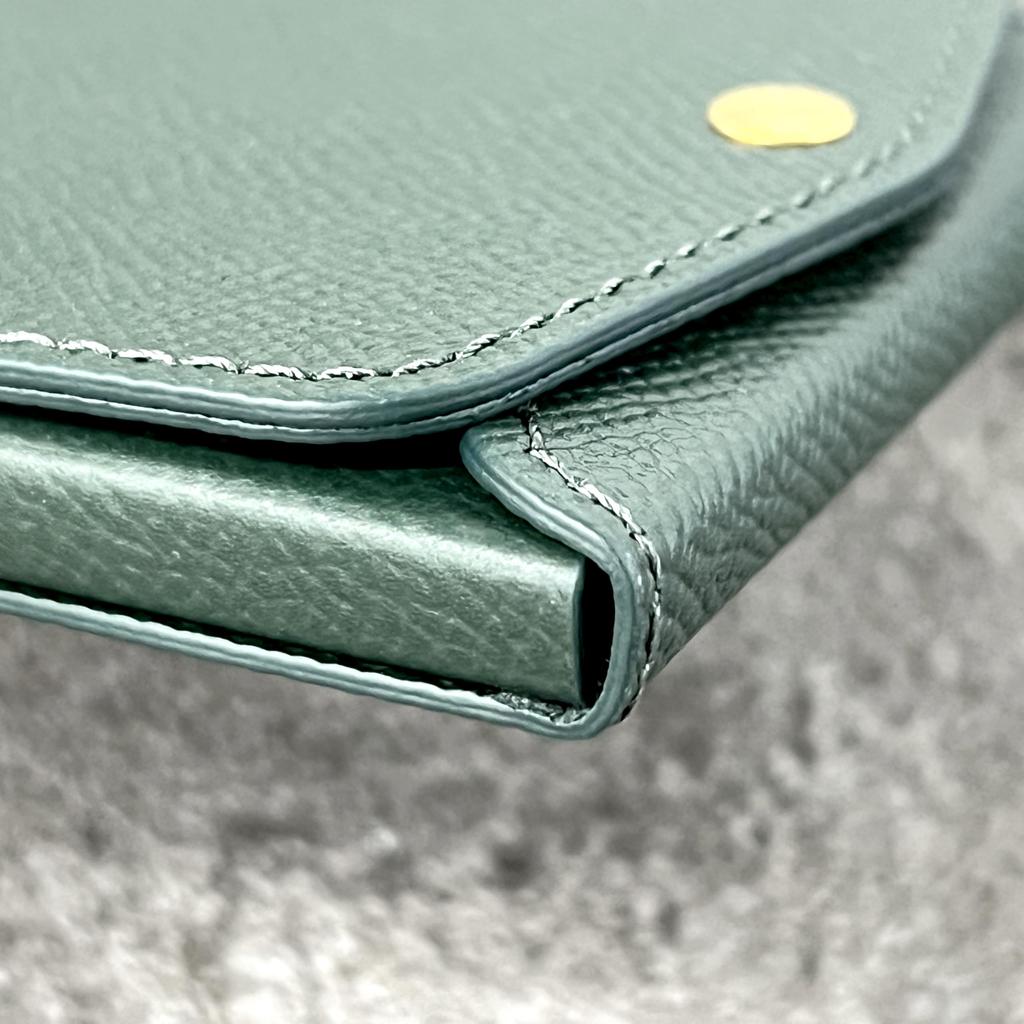 [moku] Small and Thin Wallet Saku Ver.3 Plus In Noblesse Calf Leather, Unisex (Men's and Women's), Genuine Leather Compact Wallet, Slim and Small,