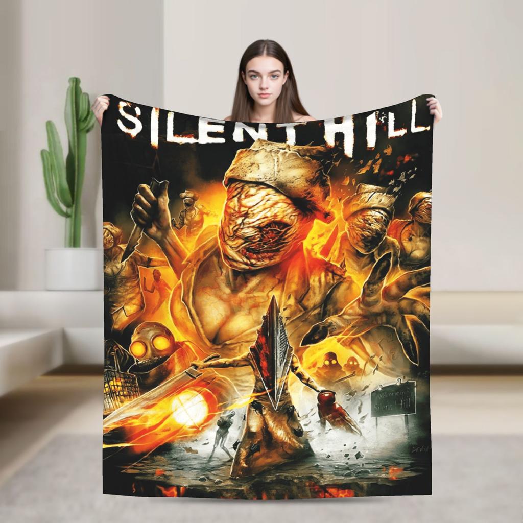 Silent Hill Horror Movie Games Super Soft Blankets Plush Bedding Throws Comfortable Couch Chair Flannel Bedspread Sofa Bed Cover