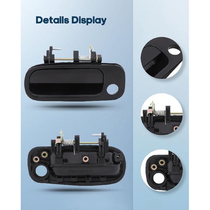 ECCPP Exterior Door Handles 1992-1996 for Toyota for Camry Outer Replacement Front Driver Left Door Handles 2pcs Black 6922033020, 77619