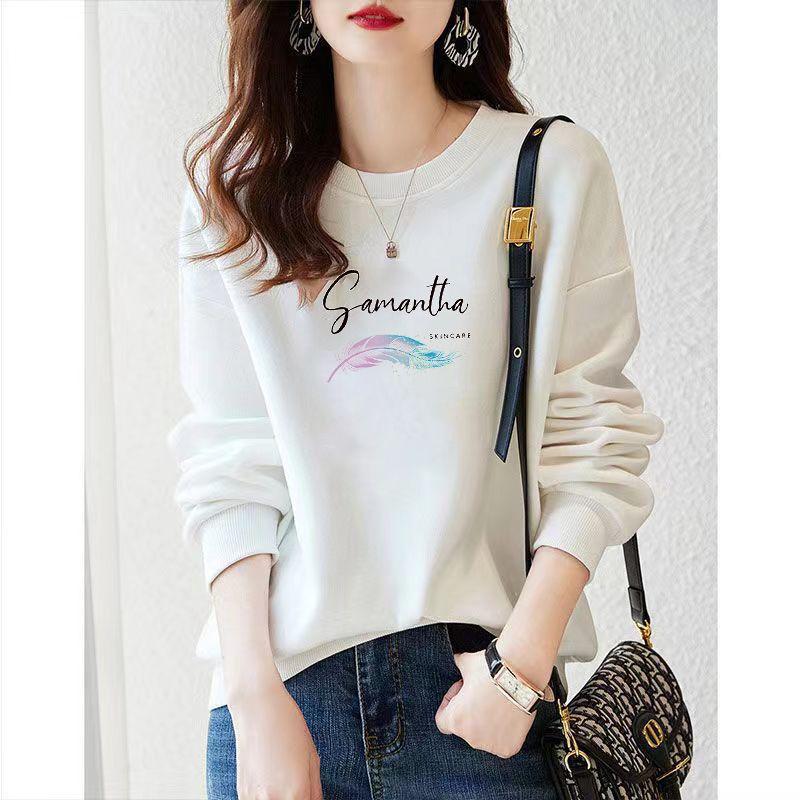 

Trendy Womens Hoodie Autumn Winter Fashion Round Neck Casual Loose Fit Slimming Pullover Sweatshirt Comfortable Outwear M