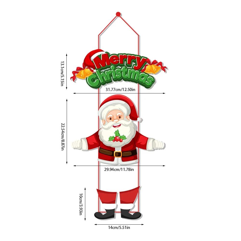 Christmas Hanging Flag Banner Door Decor Christmas Decoration 2024 for Home Christmas Ornaments Navidad Noel Gifts New Year 2025