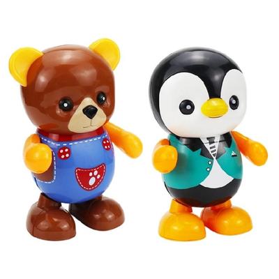 Baby Sensory Learning Toy Interactive Penguins/Bear Robot Toy With LED Music Movable Arm Safe Toddler Entertainment Toy