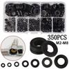 350PCS Waterproof Flat Washers Black Rubber Gaskets Gaskets Set Washers Kit  Faucet Repair