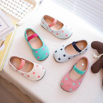 Kids Suede Leather Shoes for Girls 2025 Autumn Non-slip Toddler Ballet Flats with Polka Dot Princess Girls Party Mary Jane Shoes
