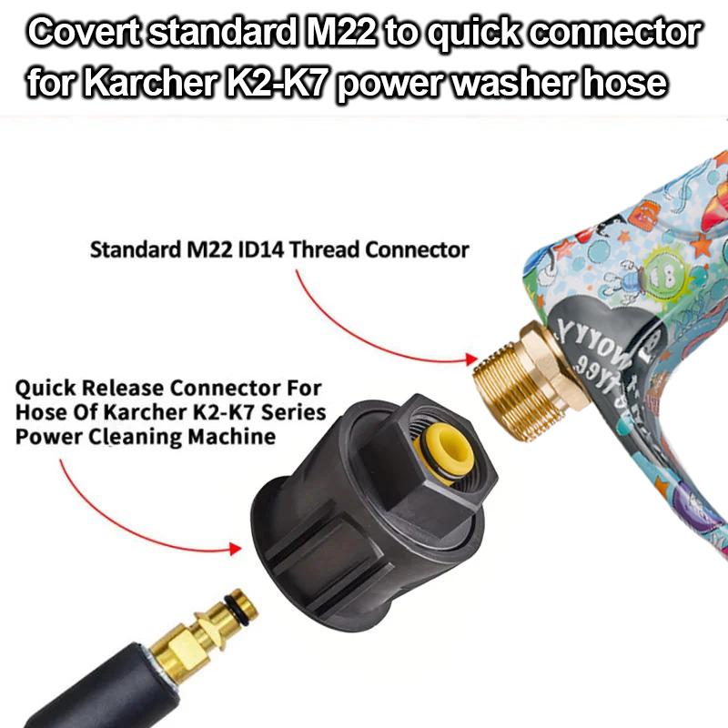 Household graffiti car cleaning gun set contains foam cannon, 5 nozzles, nozzle base and original plastic Karcher adapter