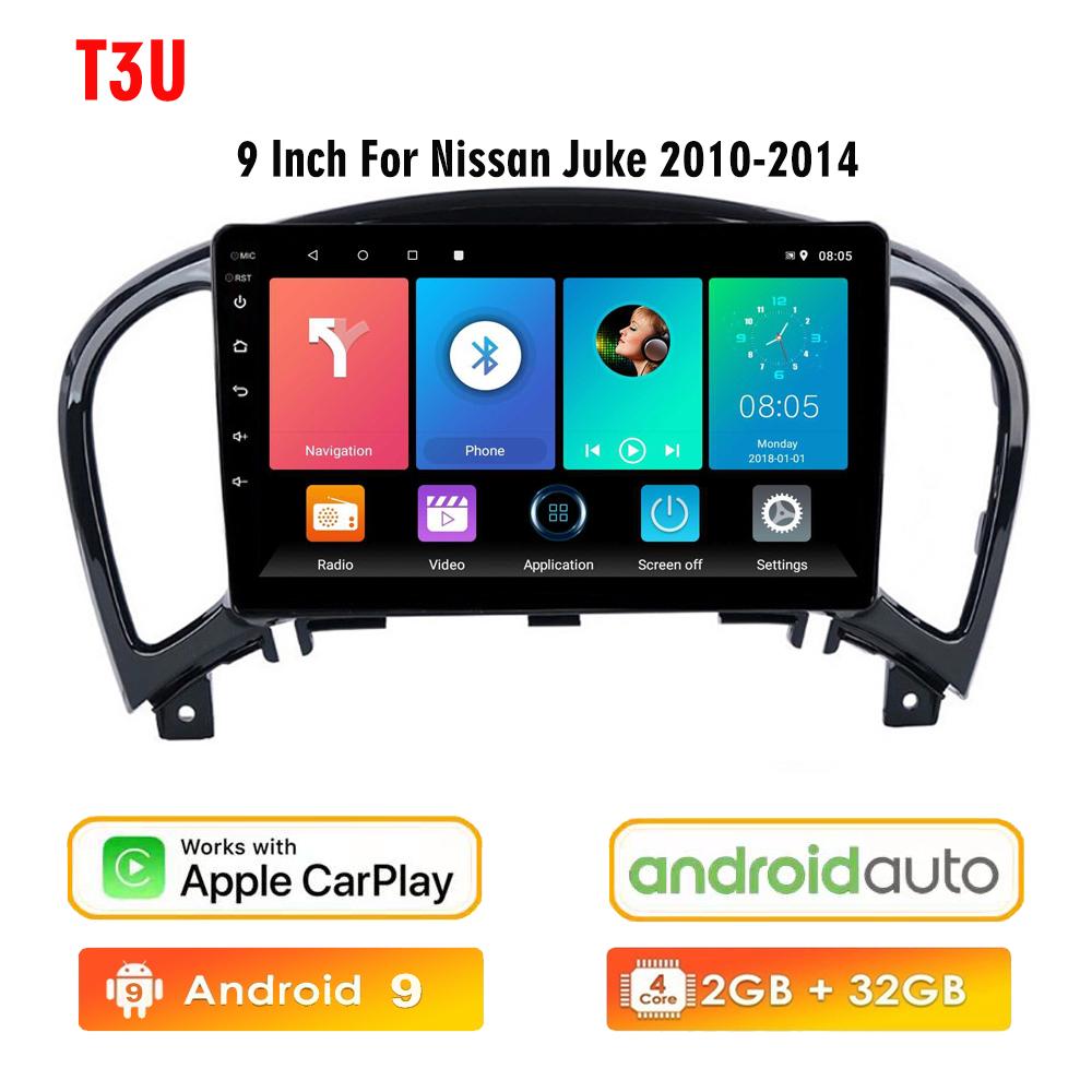 icreative Reproductor de vídeo Multimedia Carplay 2din Android Radio de coche de 9 pulgadas navegación GPS para Nissan Juke 2010-2014 unidad principal
