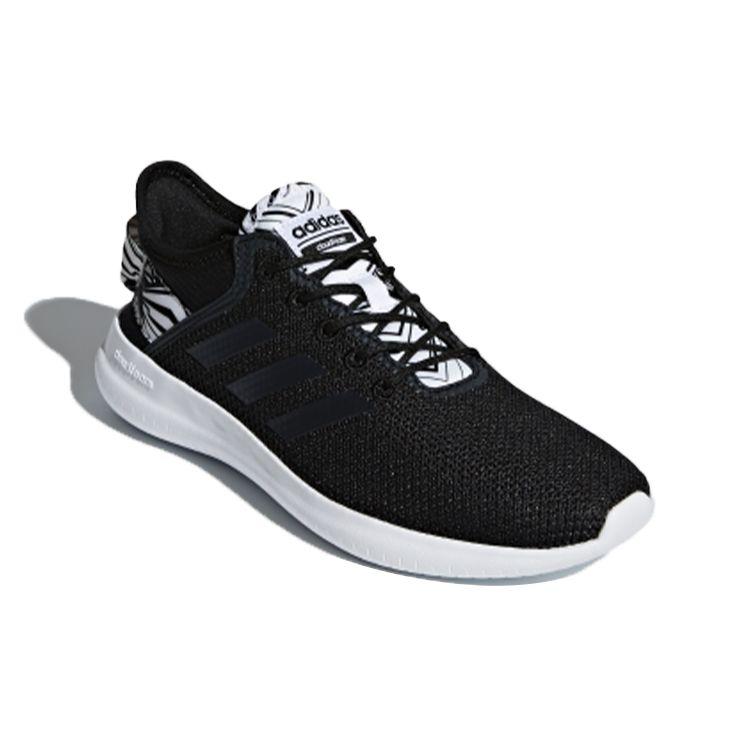 Adidas Neo Cf Qtflex Comfortable Sports Fabric Non-Slip Breathable Low-Top Marathon Running Shoes Women sneaker Black White DA9528