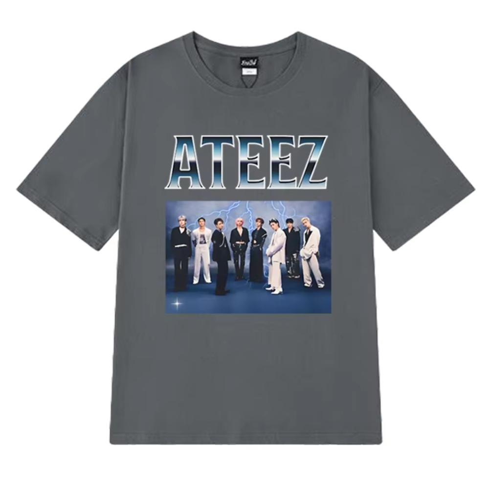 2025 Korea Kpop ATEEZ Group Graphic T Shirts Men Women Fashion Y2k Short Sleeve Tshirt Unisex Oversized Fashion Cotton Clothing
