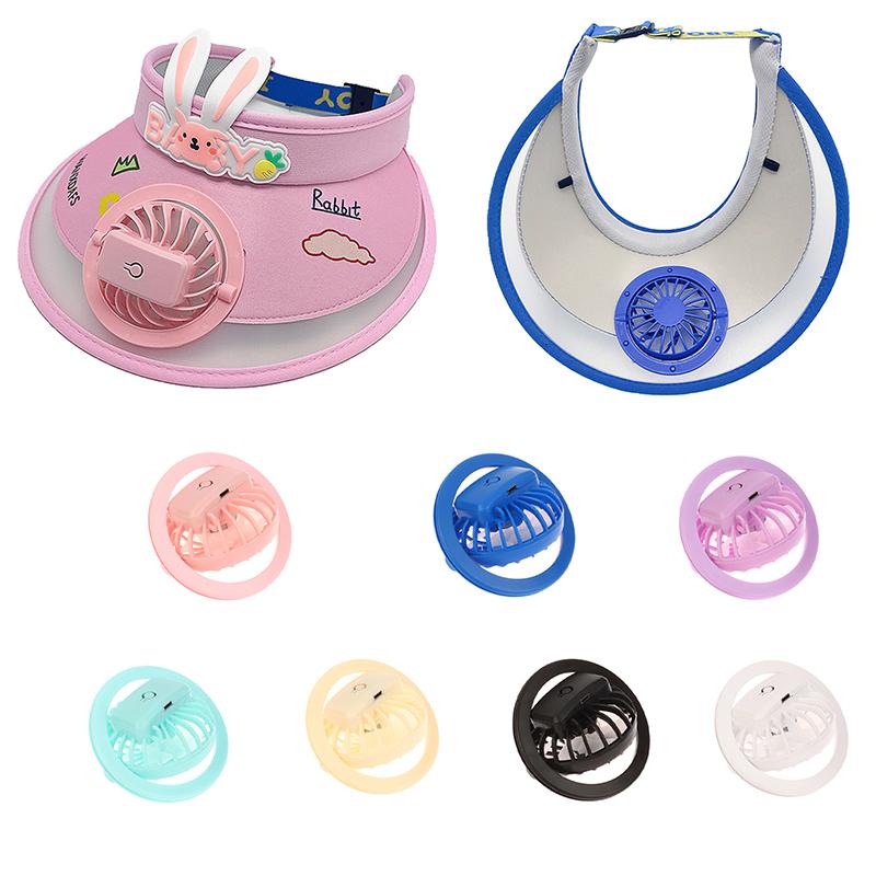 Usb Charging Fan 360° Rotating Small Fan Cooling Fan Portable Fan For Children Summer Fan Hat Accessories
