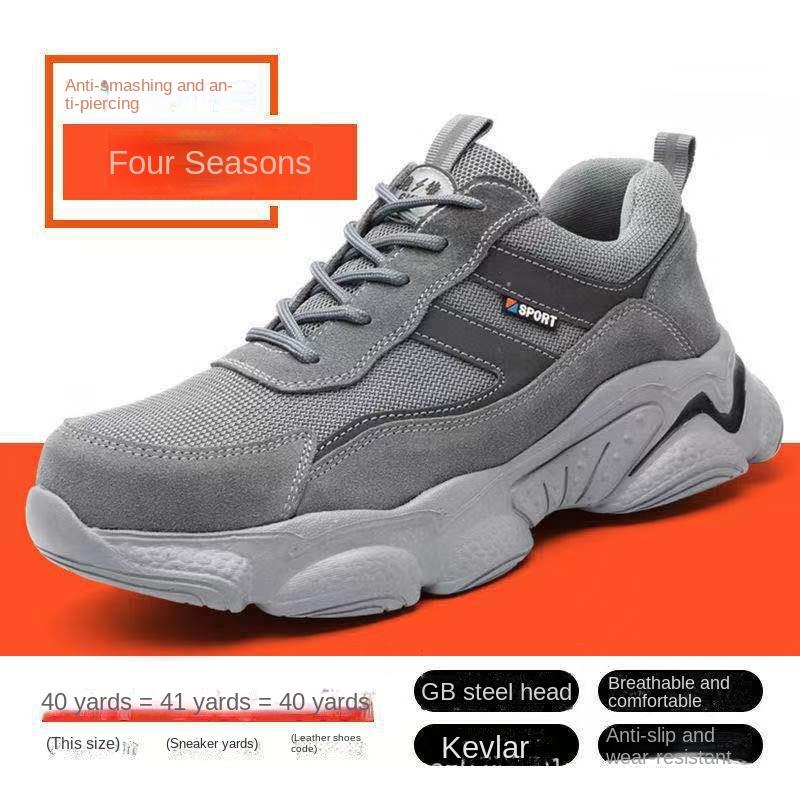 Labor Insurance Shoes Men's Lightweight Anti-smashing and Anti-piercing Steel Bag Head Work Safety Shoes