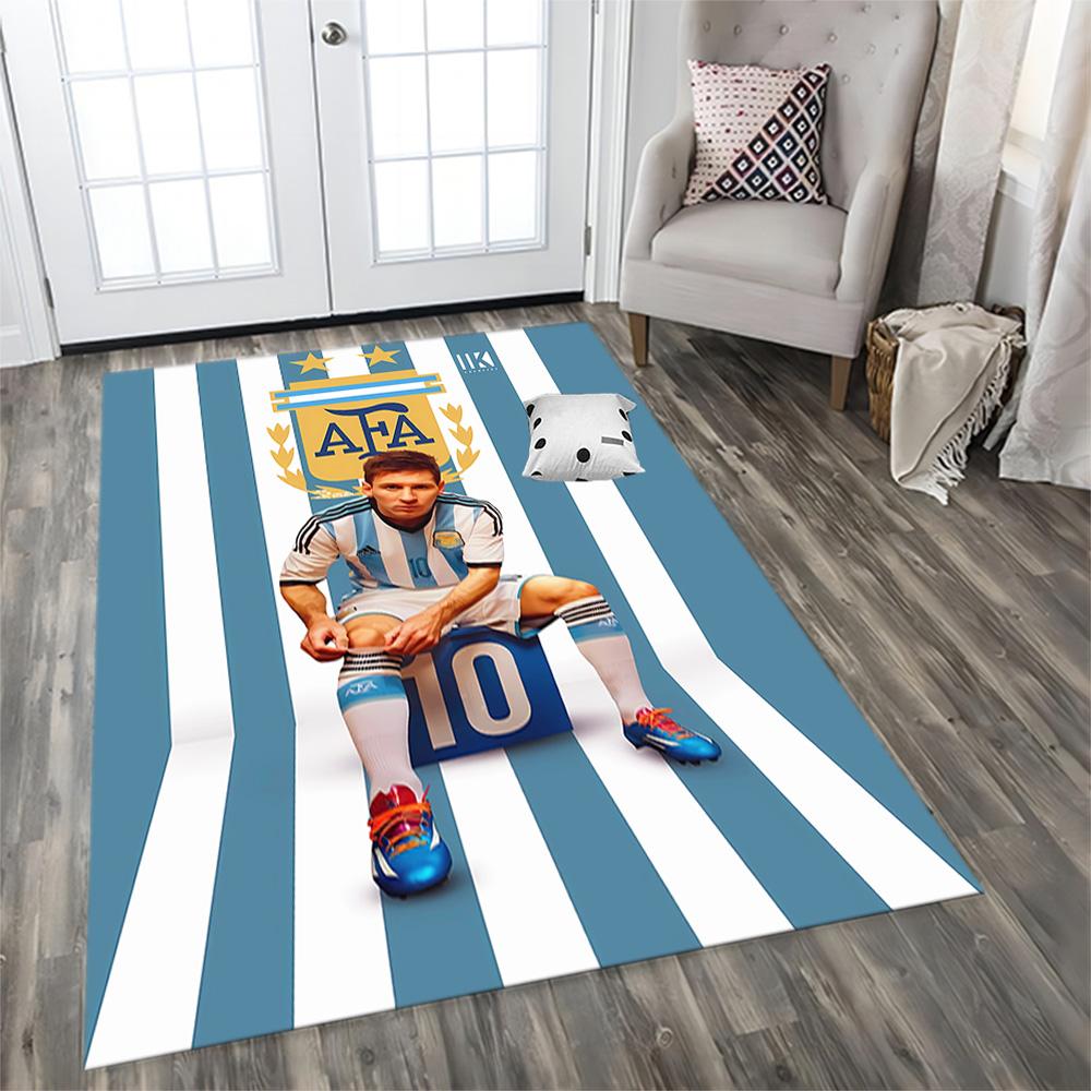 Argentina Messi Celebration rug for living rooms, bedrooms, home décor, and as gifts.