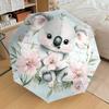 1pc Koala Flowers Automatic Open/Close Umbrella Compact Folding Umbrella with 8-Rib Shaft for Women/Men, Elegant Birthday1315S