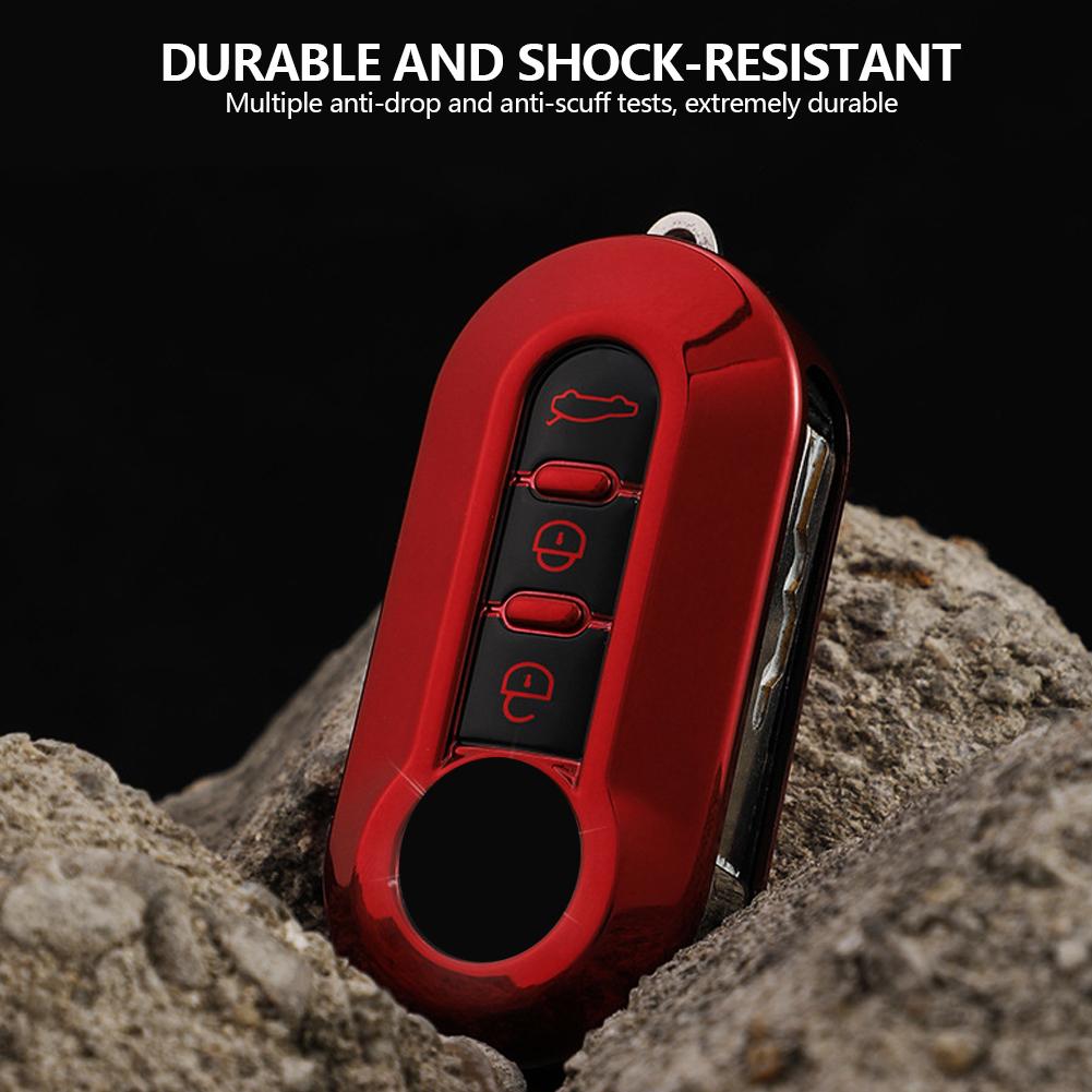 Car Flip Key Case Cover TPU Auto Key Shell Fob 3 Buttons for Fiat Ducato 500 500L Panda Grande Punto Lancia Musa Accessories
