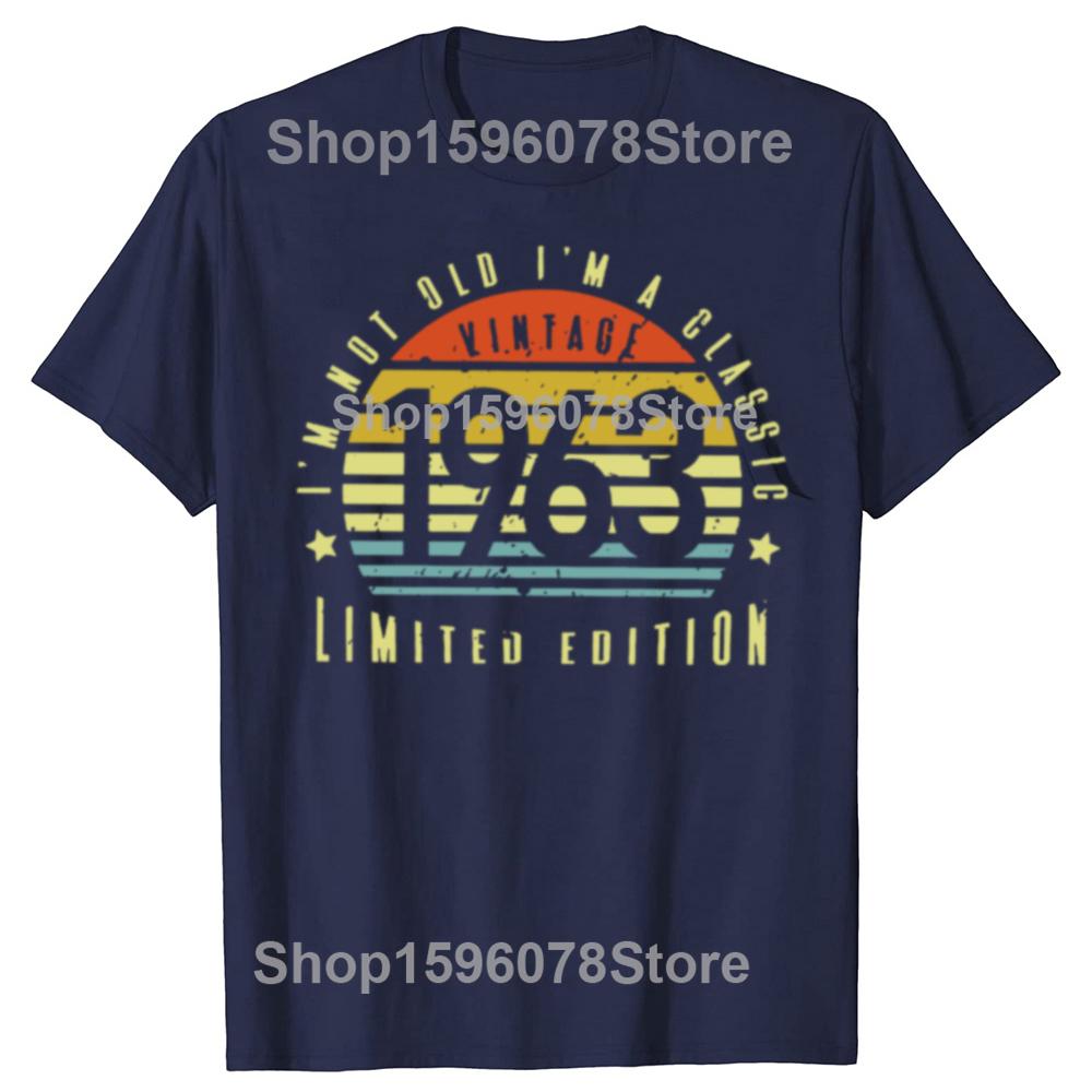 Limitiertes 1963 Gedrucktes Herren Freizeit T-Shirt Sommer Täglich Outdoor Straße Herren T-Shirt 1963 Jahr Herren Geburtstagsgeschenk Mode T-Shirt