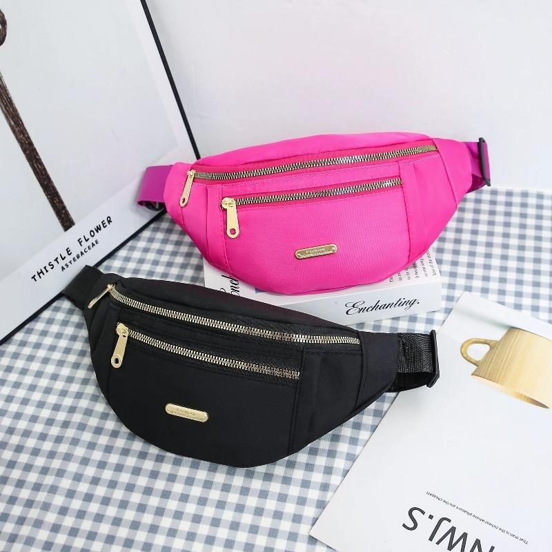 Lightweight Nylon Fanny Pack with Multi-Zipper Pockets Adjustable Waist Bag for Travel Sports & Daily Use