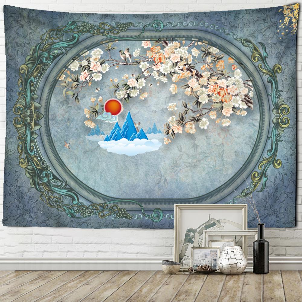 Jumătate de Mandala Tapiserie simplă pentru agățat pe perete Boho Estetic Artă pentru cameră Psihedelic Vrăjitorie Hippie Decor acasă