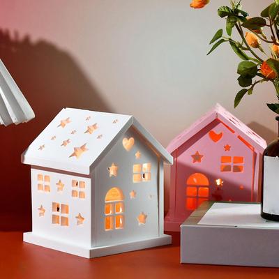 Christmas House Love Silicone Candle Base Molds DIY Gypsum Decorative Candle Holder Resin Craft for Home Desktop Ornament