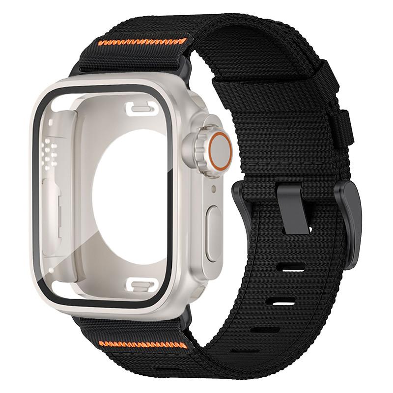 Waterpoor Protector Case+Nylon Band For Apple Watch 11 10 9 8 7 6 SE3 5 4 For Iwatch 46mm 42mm 45 44 41 40mm Scratch Resistant