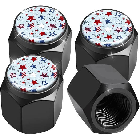 Tire Valve Stem Caps 4 Pack, Car Wheel Stem Caps,Aluminum Air Valve Covers Universal Fit for Cars, SUVs,Trucks, Bikes, and Motorcycles(Vintage n