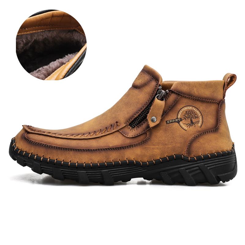 

Мужские ботинки из натуральной кожи большого размера, удобные ботильоны для мужчин, повседневная обувь, осенне-зимняя мужская обувь 48