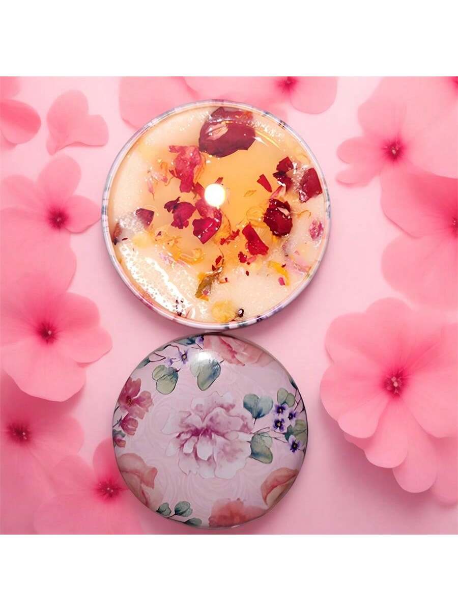 

1pc Handmade DIY Jarred Scented Candle, Home Bedroom Air Freshener Ornament, Ethnic Series, Plant Fragrance