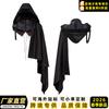 W Mittelalterlich Gotisch Kapuzenumhang Cosplay Riemen Asymmetrischer Umhang Halloween Zauberer