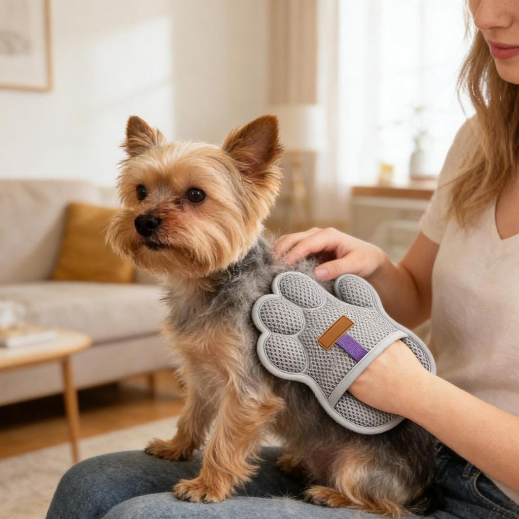 Pet Electrostatic Hair Removal Brush Reusable Double-sided Grooming Gloves For Pets Remove Cleaning Hair Water-washing Glove