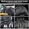 4pcs Black Car Back Seat Headrest Hooks Car Seat Organizer Accessory for Coats Umbrellas Grocery Bags
