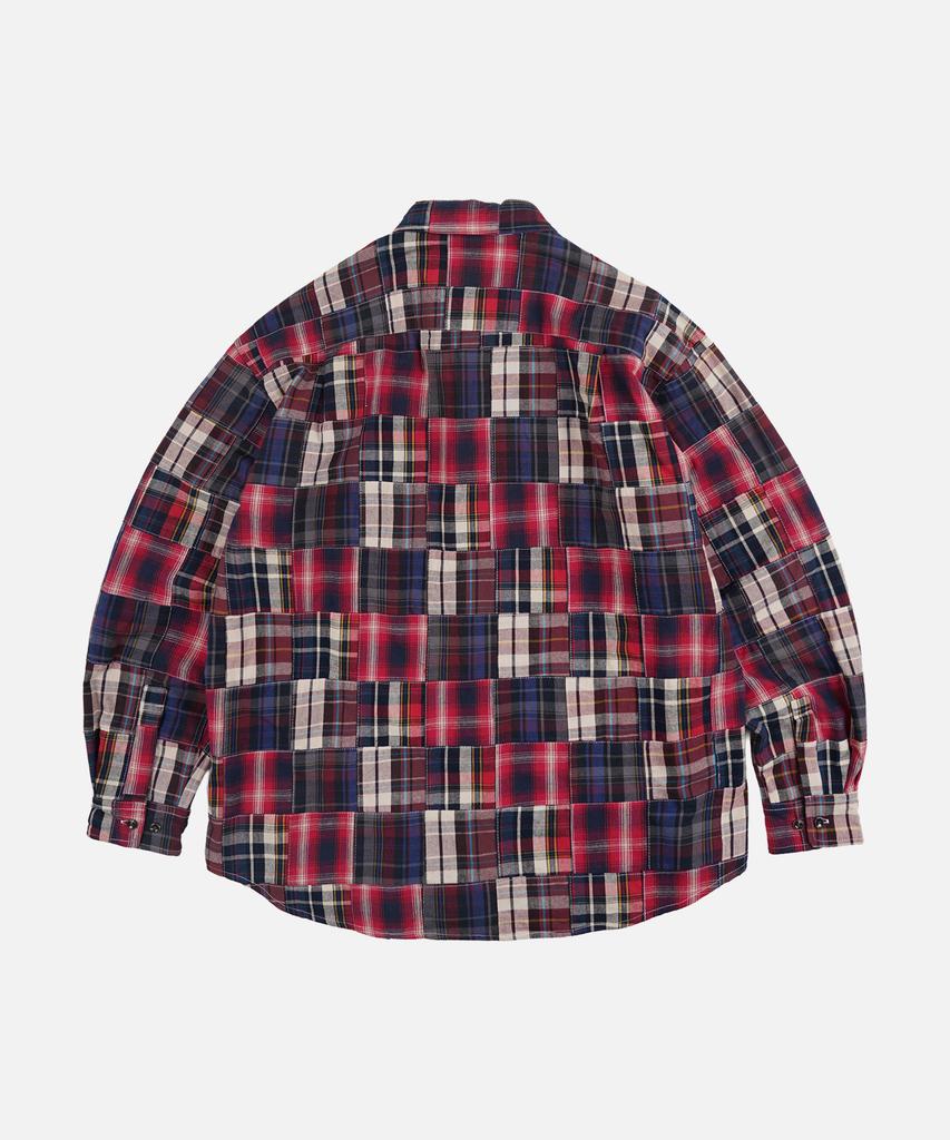 FRIZMWORKS Madras Patchwork Relaxed Shirt _ Wine