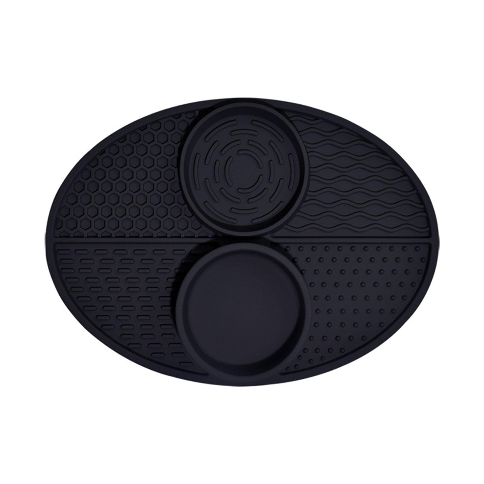 

Silicone Double Bowl Pet Licking Pad Non-slip Slow Eating Licking Feeder Cats Lick Mat for Improve Pet Eating Habits чёрный