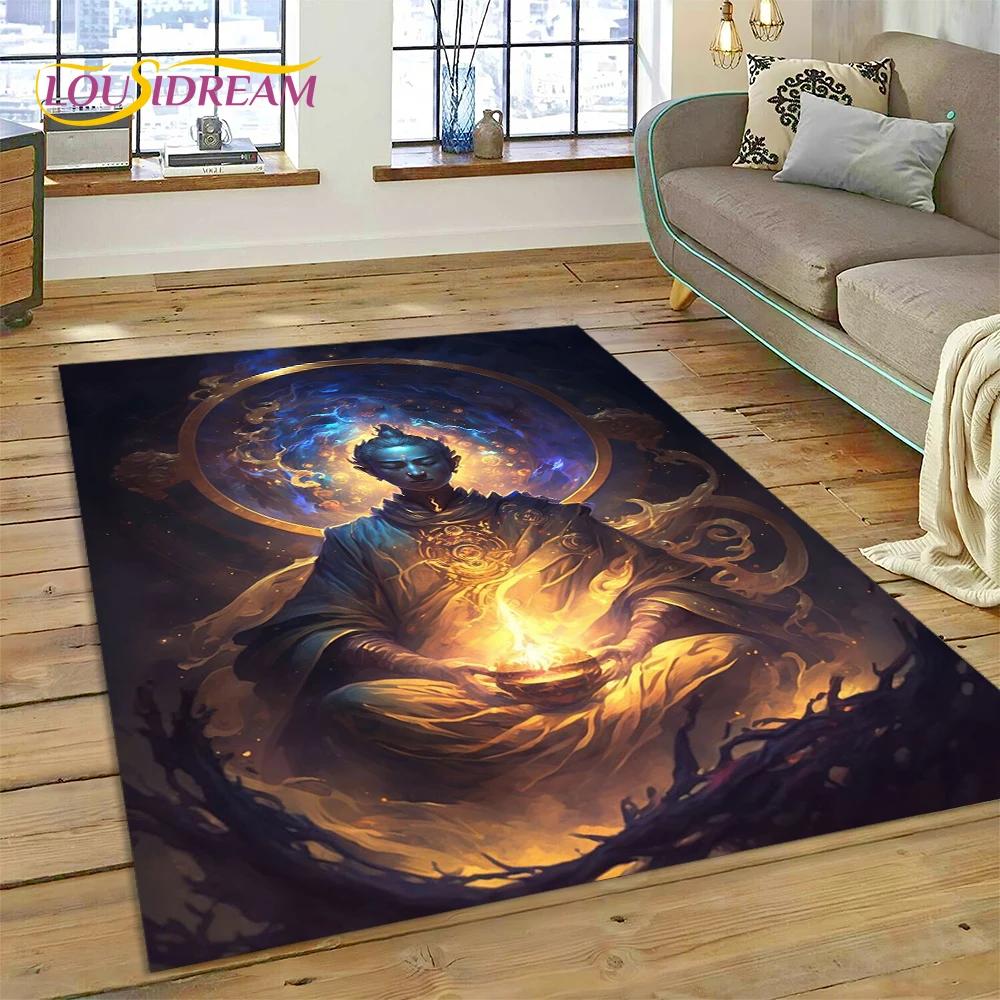 3D Yoga Zen Naturalize Meditation Rainbow 7 Chakra Area Rug,Carpet for Living Room Bedroom Sofa Doormat Decor,Non-slip Floor Mat