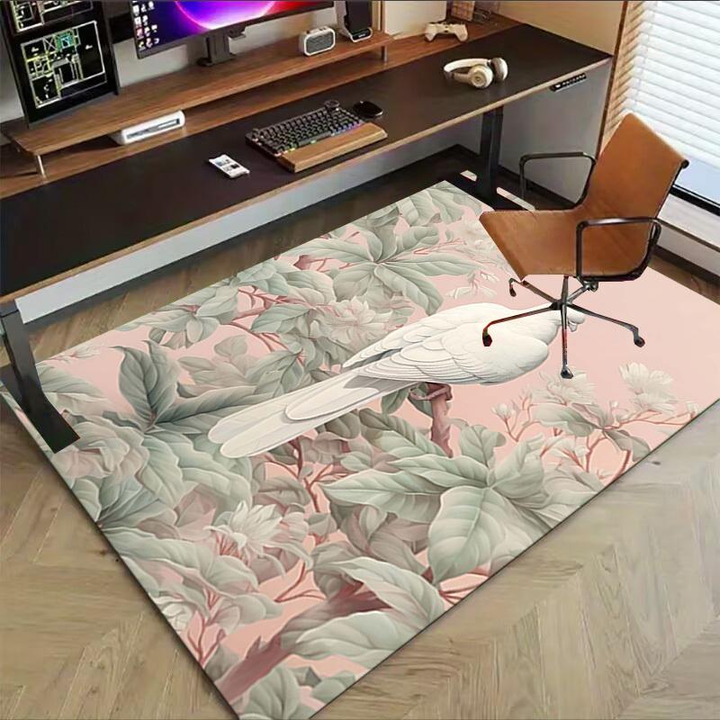 1 Stück Vogel, floral Extra Groß Rutschfester Boden Teppich, Büro, Familie, Schlafzimmer, Studio Großer Bereichsteppich Indoor Teppiche, Lebendige Farben