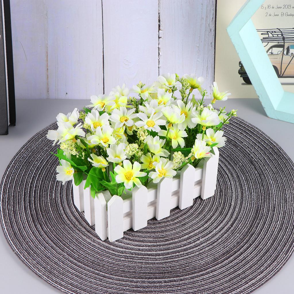 Artificial White Daisy Simulation Flower Realistic Lifelike Home Office Wedding Decoration Photography Props Fence Flower
