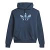 adidas Solid Color Logo Hooded Sweatshirt, Unisex Long Sleeve Casual Top Blue GL9973