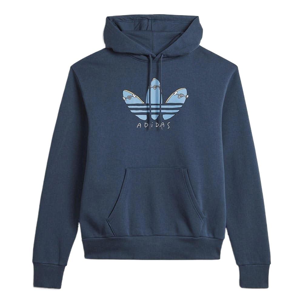 

Adidas Solid Color Logo Hooded Sweatshirt, Unisex Long Sleeve Casual Top Blue GL9973 XL